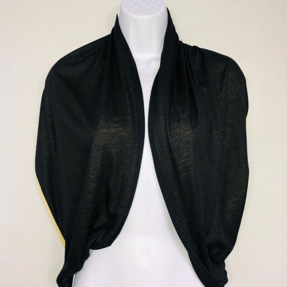 2 Chic Womens One Size Tan Black Infinity Scarf Accessory Reversible Pocket New - Picture 5 of 7